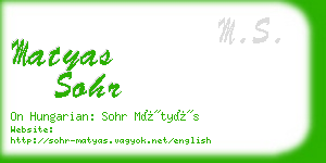 matyas sohr business card